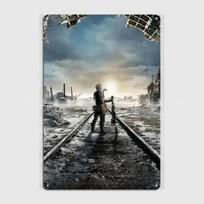 Metro Exodus Metal Plaque Poster Club Party Garage Club Decoration Wall Decor Tin Sign Poster 20x30cm（7.8x11.8inch） gray