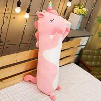 Mielas animacinis gyvūnas, minkšta pliušinė ilga pagalvė visapusiškam komfortui Unicorn,70cm white