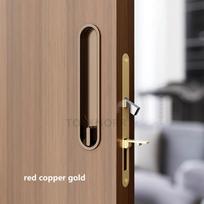 Latest Pocket Door Sliding Door Lock Room Sliding Doors for Interior Locks Fittings Bathroom Slide Hardware Invisible Entry Hook red copper gold