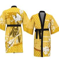 Demon Slayer Kimono - Tanjiro ir Nezuko stiliaus unisex haori apsiaustas Free size Adult black