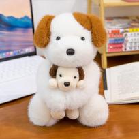 Cute mother and son series plush toys duck fox puppy rabbit doll grab machine doll home ornament 33cm   0.24kg brown