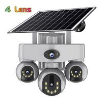 AOV Solar PTZ Security Camera – WiFi & 4G, 3‑Lens or 4‑Lens Models with 3‑Screen or 4‑Screen Display 【4 Lens】Wifi Version + 128g