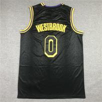 Custom Embroidered NBA Lakers Jersey Russell Westbrook 0 Basketball Uniform Men Women XXL gray