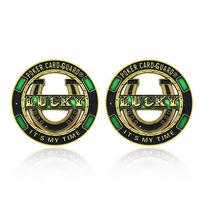 Casino Lucky Coin Poker Card - Guard Challenge Medal Hollow Metal Embossed Badge Gift Souvenir beige