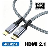 8K HDMI 2.1 Cable 48Gbps, 8K60Hz 4K120Hz High Speed Cord for HDTV PC Laptop Projector PS5 Monitor TV Box Nintendo Switch 1m 2m 3m 5m 7m 10m