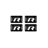 Car Metal Wheel Tire Valve Caps 3D Epoxy Badge Interior Sticker for Volkswagen VW GTI R Touareg Passat Scirocco Polo Touran Golf Bu2 black