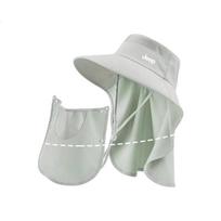 JEEP Women's Summer Neck Protection Sunshade Outdoor UV Protection Wide Brim Sun Hat Fisherman Hat šviesiai žalios spalvos