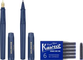 Moleskine x Kaweco Fountain Pen x Ballpoint Pen Set F-shaped (Blue) mėlyna