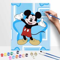 Disney oil painting kit painting art Mickey Mouse bedroom wall decoration handmade diy gift 30x40cm blue