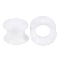 3-38 mm Didelio dydžio tuščiaviduriai silikoniniai lankstūs dvigubo flanšo mėsos ausies tunelio kištukai Fimozės tempimo žiedai Matuoklio prailgintojai Tempikliai 36mm white