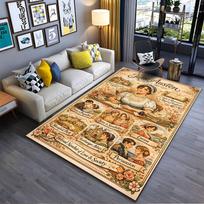 Jane Austen Literature Design suitable as a non-slip mat for the living room or bedroom sofa 40x60cm( 15x23in ) gray