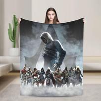A-Assassins Creed Antklodės Flanelinė Mesti Antklodė Vasaros Oro Kondicionieriaus Dekoracija Minkšta Šilta Lovatiesė 75x90cm black