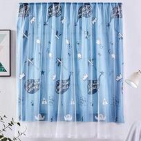 Fashionable Velcro Curtain Window Self Adhesive Blackout Drapes For Creating A Serene And Charming Ambiance Whale,120*115cm/47.2*45.3in