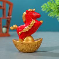 Unique Pony Figurine Resin Horse Statue Mascots Zodiac Horse Figurines  Feng Shui Decor Style 5 red