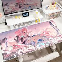 Anime Pink Girl Mouse Pads HD Printing Wuthering Waves Aemeath Mouse Pad Gaming Mouse Pad Table Pads Large 900x400 Desktop Mats 600x300x2mm