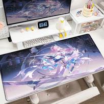 Anime Pink Girl Mouse Pads HD Printing Wuthering Waves Aemeath Mouse Pad Gaming Mouse Pad Table Pads Large 900x400 Desktop Mats 600x300x2mm