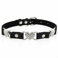 Heart Choker Lightweight Edgy Design Necklace PU Leather for Women, Girls, Parties, pink