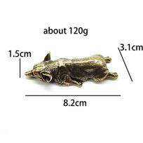 1Pc Pure Copper Welsh Corgi Puppy Miniature Figurine Solid Brass Dog Desktop Ornament Paperweight black