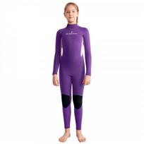 DIVESAIL 2.5mm Neoprene Wetsuit Girls Kids Snorkeling Surfing Diving Warm Full Body Long Sleeve Swimwear 16Y violetinė