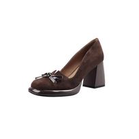 Moteriški Batai Retro Aukštakulniai Drugelio Mazgas Kvadratinis Kulnas Dirbtinis Suede Kasdieniai Elegantiški 6-8cm Siurbliai Tacones Para Mujer 2026 38