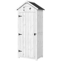 Small Shed Tall Slim Wooden Garden Shed With 3 Removable Shelves And Roof Hatch Compact Outdoor Tool Storage Cabinet With Asphalt Roof And Door