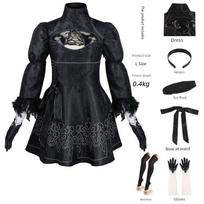 Nier: Automata Cosplay Costume 9S Outfit 2B Dress Cosplay Performance Costume Yorha 2B Cosplay Costume 2B Sister Clothing + Accessories XL black