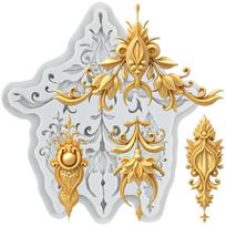 Baroque Silicone Mold Relief Flower Fondant Molds Cake Decorating Tools Theme Cake Dessert Decorated Chocolate Candy Mold pilka spalva