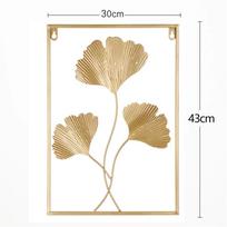 Kalto ketaus sieninis pakabinamas ornamentas Metalinis ginkgo lapo sieninis pakabukas svetainei, miegamajam, augalams, palmėms, klevo lapams, namų dekoravimui