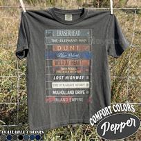 Retro 90's Comfort Colors David Lynch Film VHS Stack T-Shirt, David Lynch Movie Fan Bootleg Tee T-Shirt, Gift For Women and Man M gray