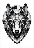 Plakatas vilkas tatuiruotė 70x100 cm