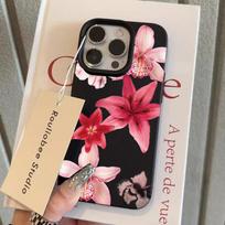 Lychee Pattern Fashion Lily Flower Art Phone Case for Samsung Galaxy A55 A35 A25 A15 5G A24 A23 A32 A52 A71 A72 A51 4G Cover A26 5G gray