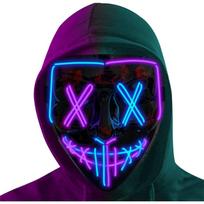 Poptrend Helovino kaukė LED šviečianti kaukė Baisi kaukė festivaliui Cosplay Helovino kostiumui Kaukės baliams Karnavalui Dovana blue