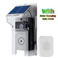 WiFi Video Doorbell with Solar Charging Rain Cover, Digital Peephole, Waterproof Night Vision Security Camera, Video Intercom Smart Doorbell With Solar Rain Cover