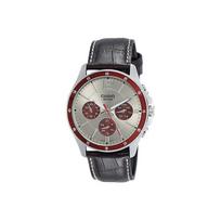 CASIO Men Standard Series Silver Watch MTP-1374L-7A1 MTP-1374L-7A1 Red Black Strap gray