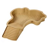 Anti-Slip Base Reptile Bathing Pool with Ramp Imitation Rock Ladders Turtle Soaking Tub Wear Resistant Plastic Turtle Bath Basin beige