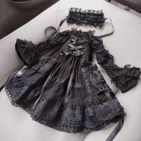 30cm 1/4 1/6 bjd kūdikio drabužiai 1/4 lėlės teismo lolita sijonas SD retro suknelė princesės suknelė 30cm clothes gray