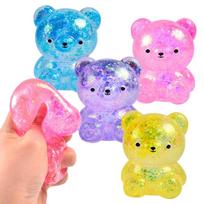 Bear Squishy Toys Sparkling Stress Balls Adorable Tactile Toy For Kidss Squishy Sphere For Kids Party Favors Gifts yellow