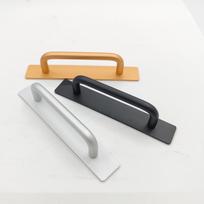 Self-Adhesive Minimalist Wooden and Aluminum Handle for Sliding Glass Doors Surface-mounted 10x25x128x148 Small Handle juoda