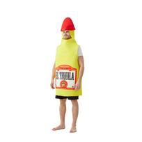 Halloween onesie cos suit light and breathable masquerade party funny play tequila big guy dress up wine bottle One size fits all geltona