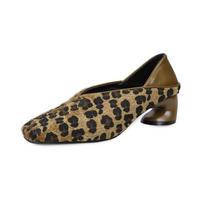 Prabangūs moteriški leopardinio rašto loferiai iš arklių plaukų, elegantiški smailianosiai bateliai su pasagėlės kulnu, firminio dizaino vakariniai aksominiai bateliai 40 black