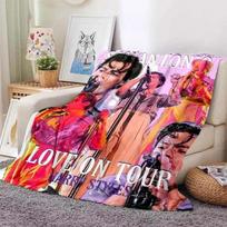 Harrystyles Flanelinis minkštas pledas Šilti retro pledai lovoms Miegamajam Svetainei Sofai Kelioninis Iškylos pledas Size: 75*100cm, Weight: 320 GSM