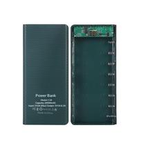 Diy 8*18650 Battery Power Bank Case Charge Storage Box 5V Dual Usb Type C Battery Holder Box Pd Qc3.0 Fast Charge For Phone žalia