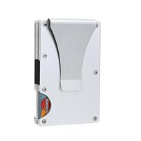 Vyriški anglies pluošto RFID blokuojantys klipas Piniginė Plonas kreditinių kortelių laikiklis Metalinis 1pc sidabras