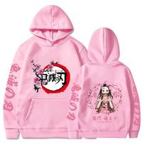„Demon Slayer“ gobtuvas „Kamado Nezuko“ grafiškai marginti megztiniai Moteriški laisvalaikio gatvių apranga „Harajuku“ poros megztiniai, viršutiniai drabužiai M pink