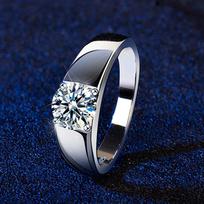 Klasikinis 1 ct moissanite žiedas vyrams Moteriški papuošalai su deimantais Nekilnojamasis 925 sidabrinis dovanos be ženklo sužadėtuvių žiedas vestuvėms 8 gray