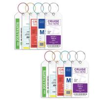 10 Pcs Cruise Luggage Tag with Loop Wide Luggage Tag Holder Cruise Essentials Zip Seal Tag Reusable Waterproof Cruise Document Carnival Supplies M white