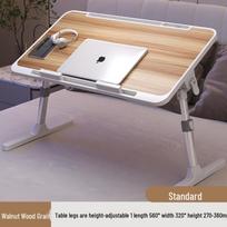 Foldable Adjustable Bedside & Laptop Desk for Dorm Study white