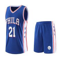 76ers Ne. 21 Krepšinio aprangos komplektas Vyriškas marškinėlis Marškinėlis su kišenėmis iš abiejų pusių M-5XL M/160 blue