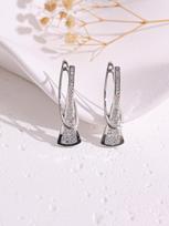 Tone Zircon Ear Cuff for Women one size white
