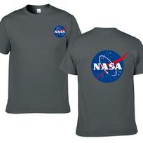 Nasa Retro Logo Vintage Look Space Short Sleeve Mens Cotton Tshirt Tee Top For Casual Wear M tamsiai pilka spalva